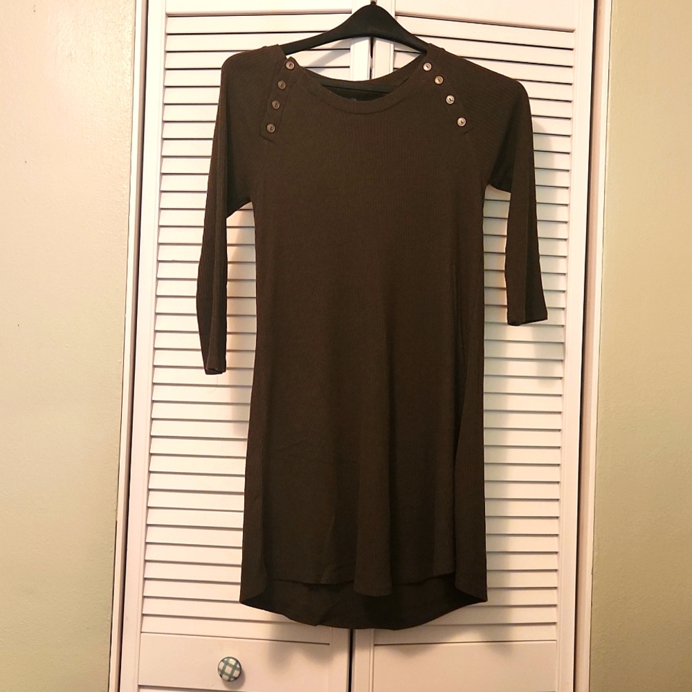 Knit olive dress